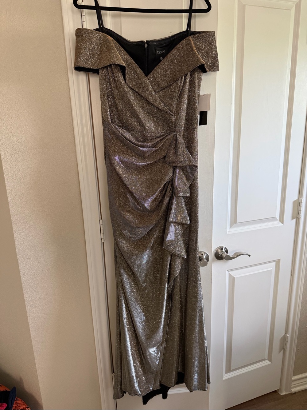 Xscape Metallic Gold Evening Dress